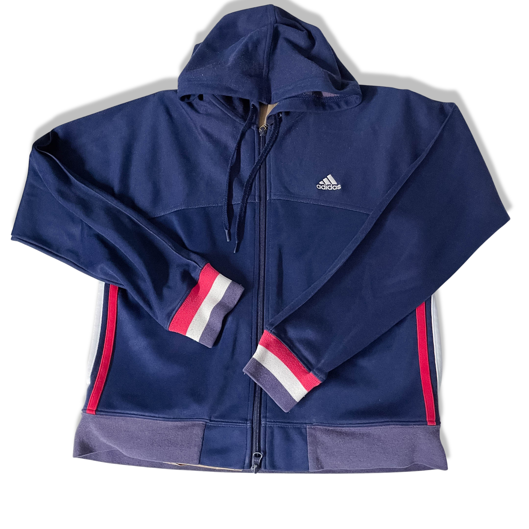 Vintage Adidas Blue womens medium full zip hoodie training jacket