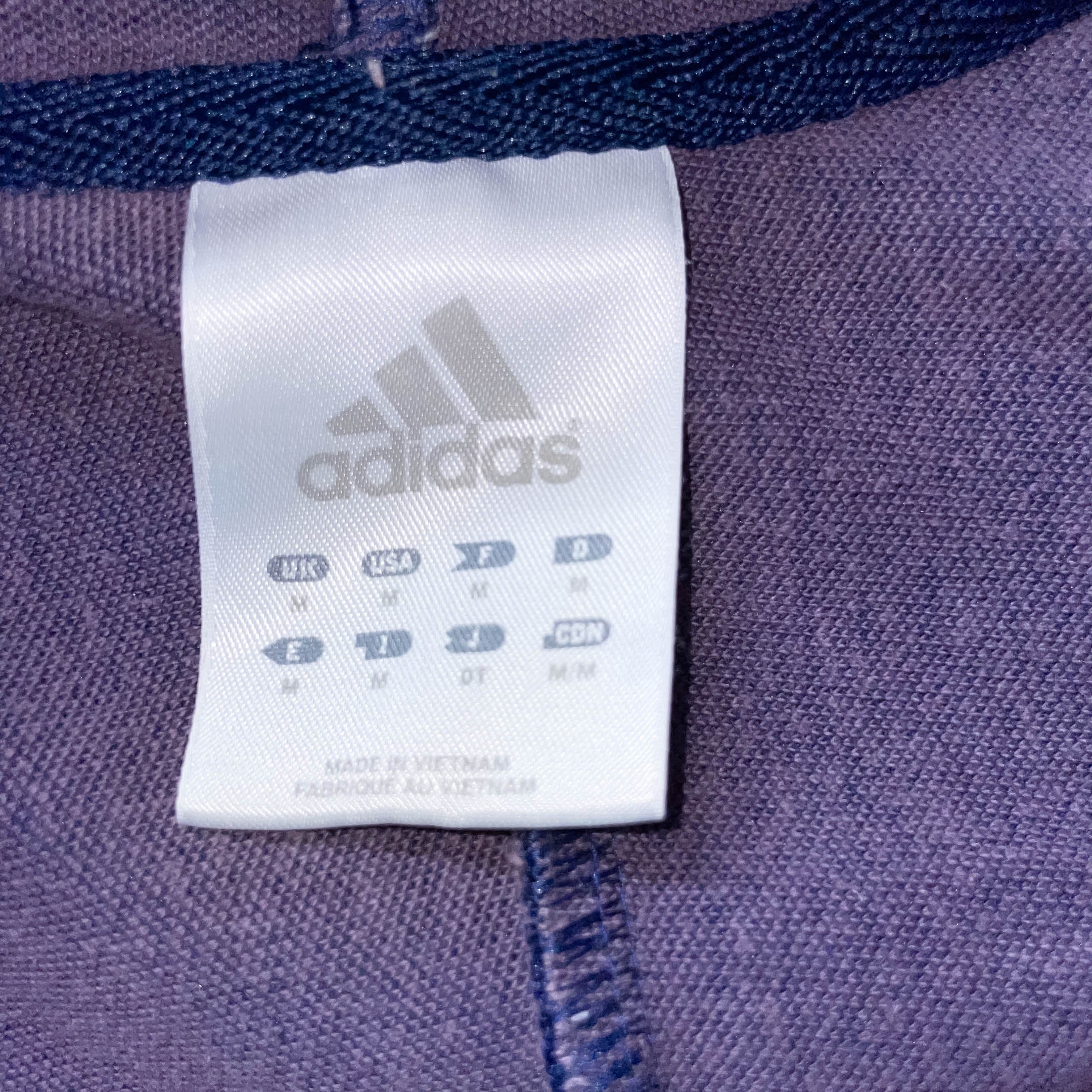 Vintage Adidas Blue womens medium full zip hoodie training jacket