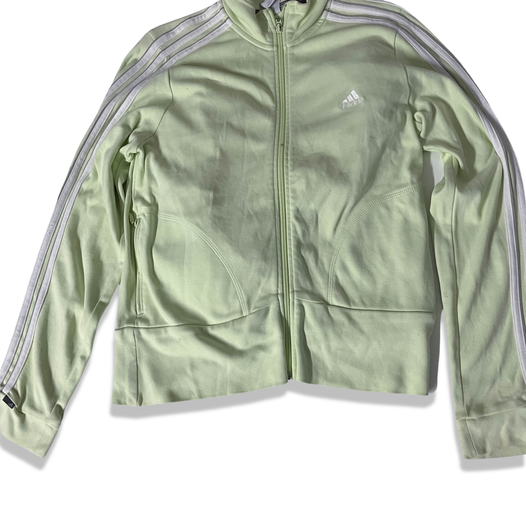 Vintage Green adidas Future Icons 3 Stripes Full Zip Medium Sweatshirt