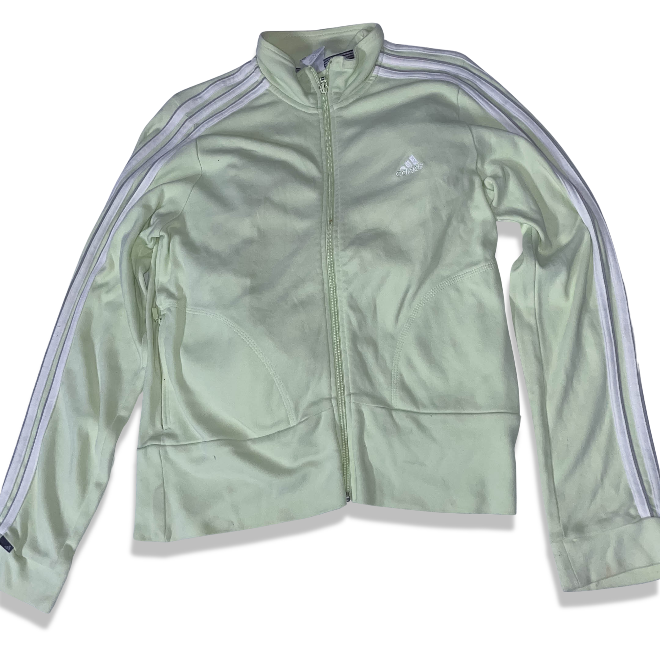 Vintage Green adidas Future Icons 3 Stripes Full Zip Medium Sweatshirt