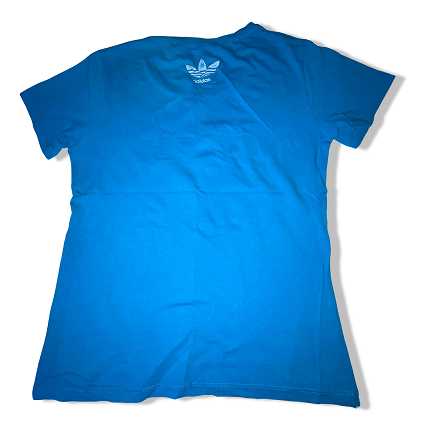 Vintage Blue Adidas big logo print medium short sleeve tees