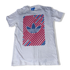 Vintage white Adidas original with stripe trefoil print medium tees