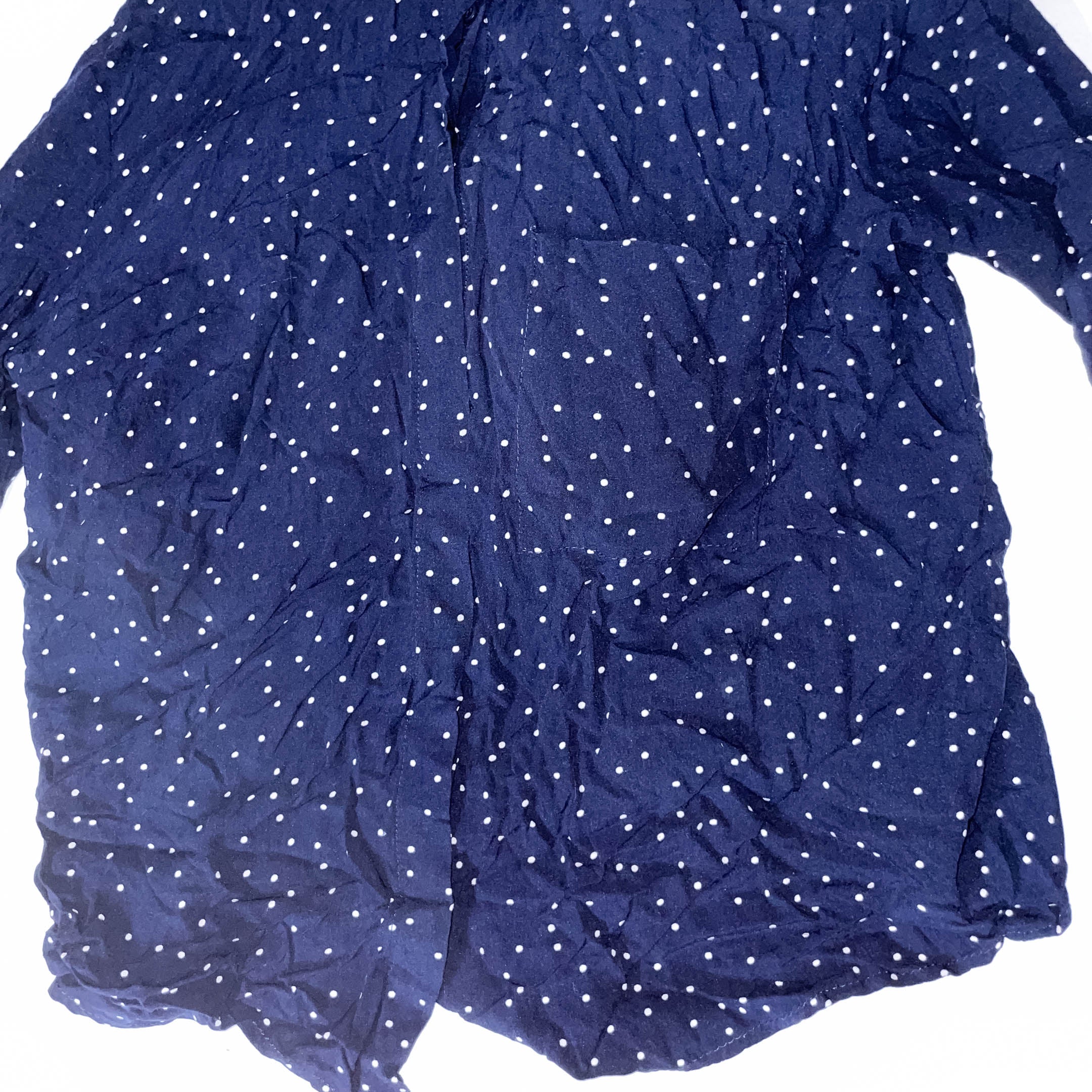Vintage Navy blue polka dotted spot long sleeve shirt XS