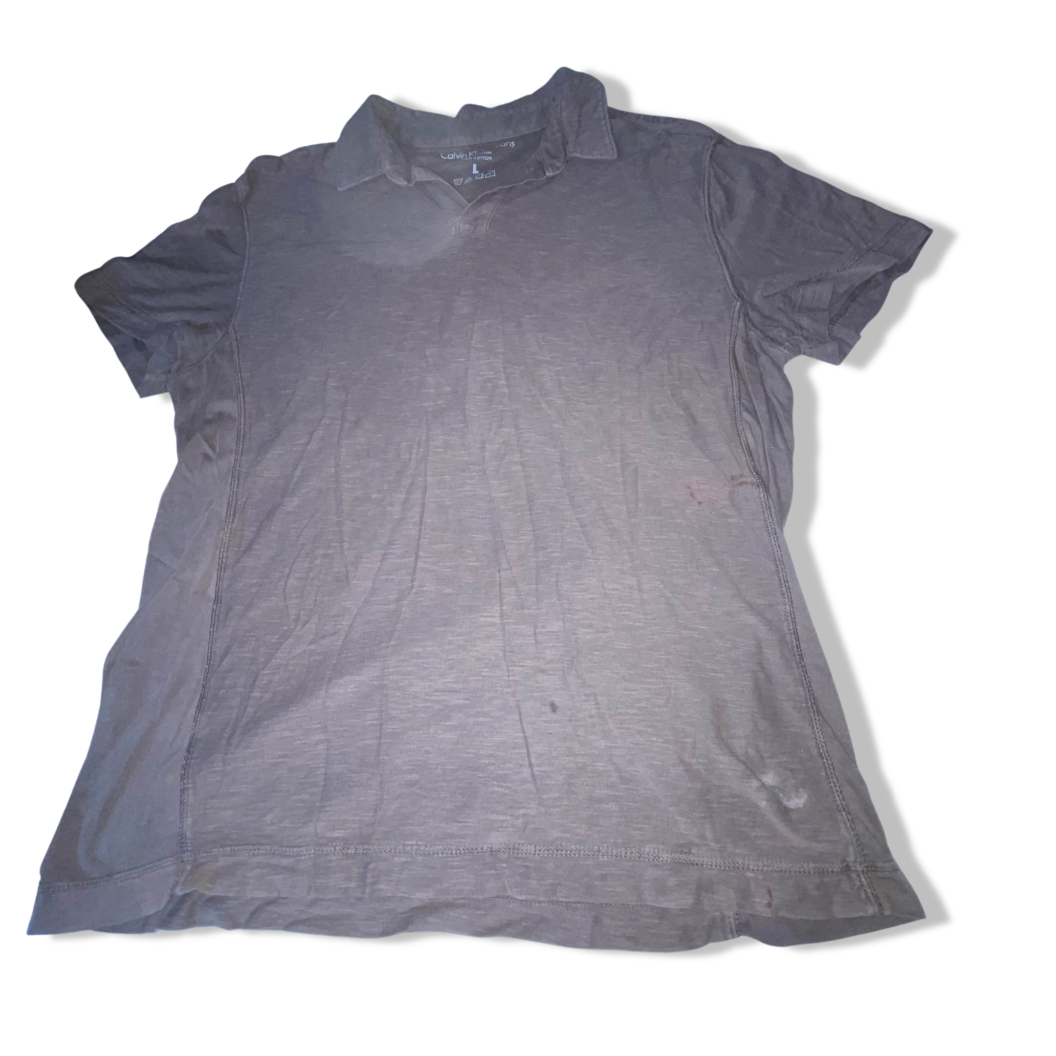Vintage Grey Calvin Klein jeans large cotton polo shirt