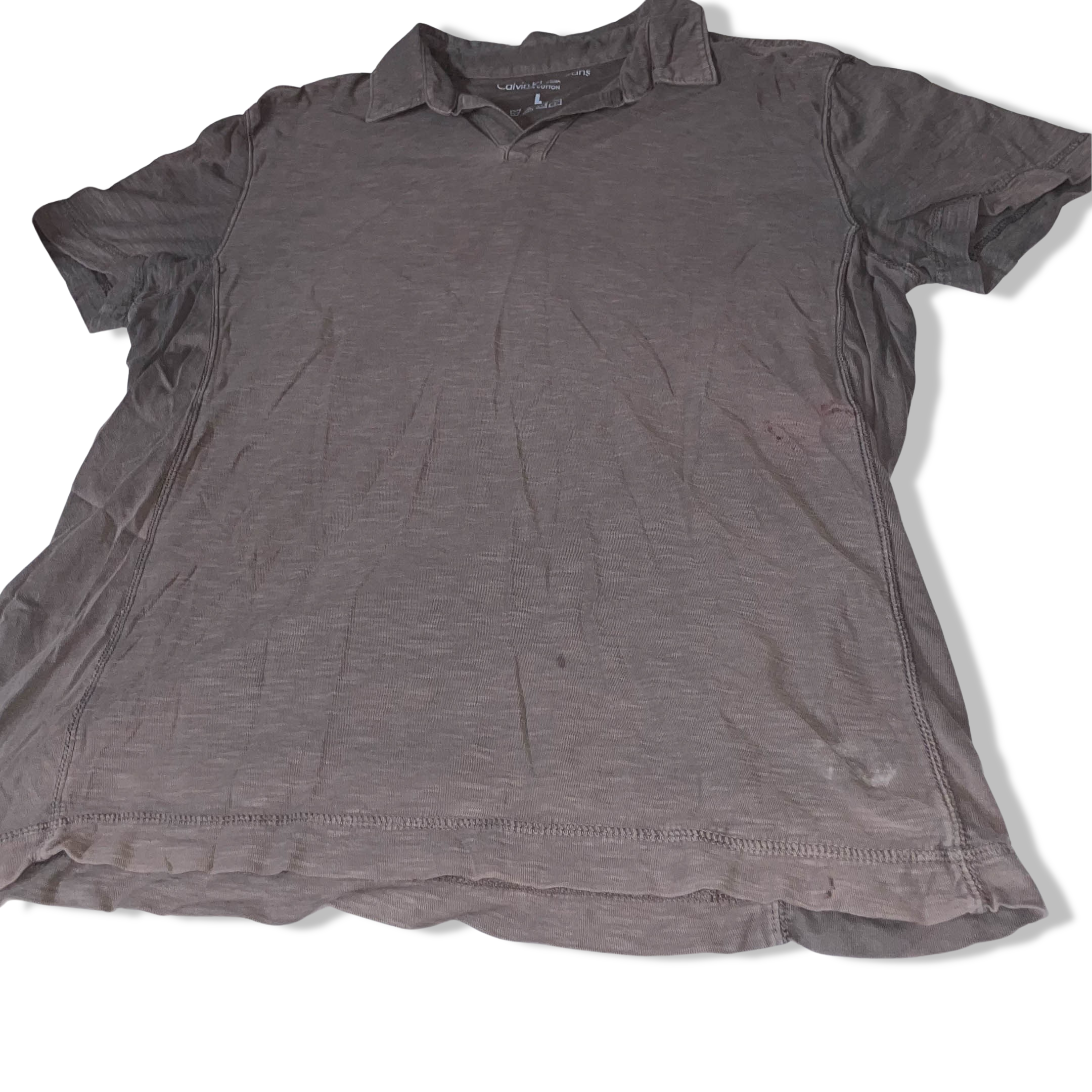 Vintage Grey Calvin Klein jeans large cotton polo shirt