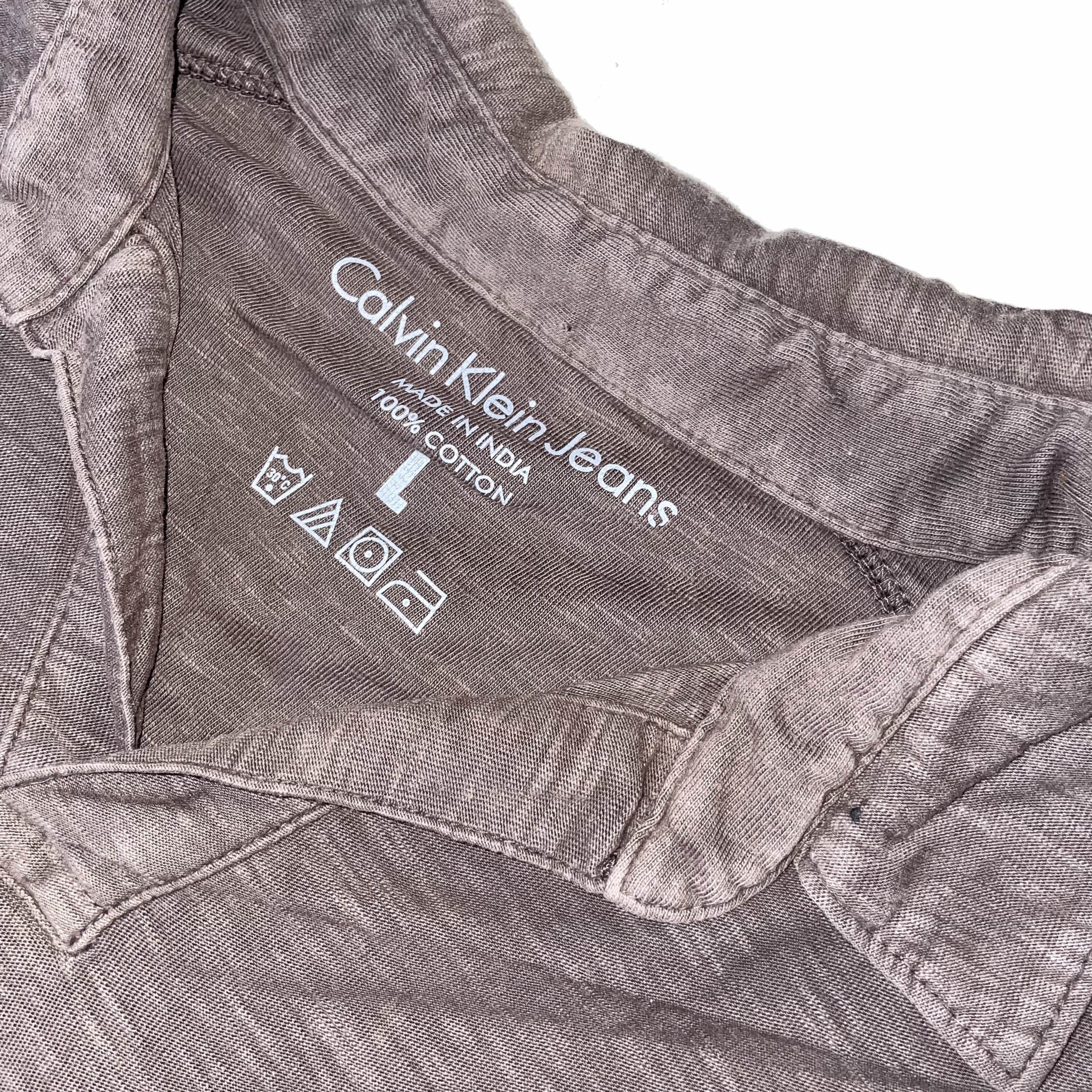 Vintage Grey Calvin Klein jeans large cotton polo shirt