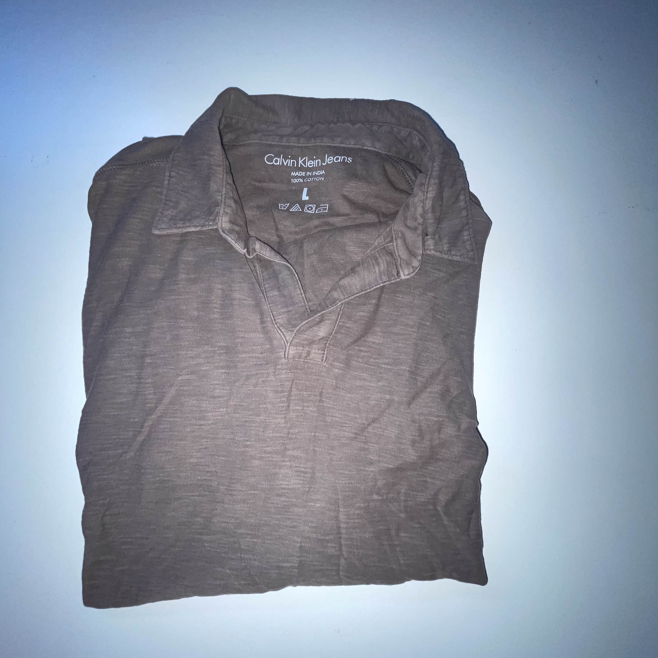 Vintage Grey Calvin Klein jeans large cotton polo shirt