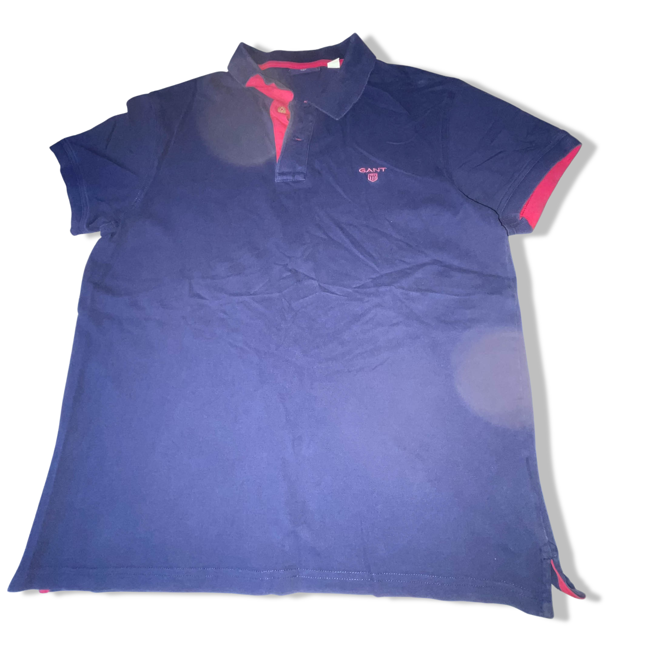 Vintage Navy Gant medium regular fit short sleeve polo shirt