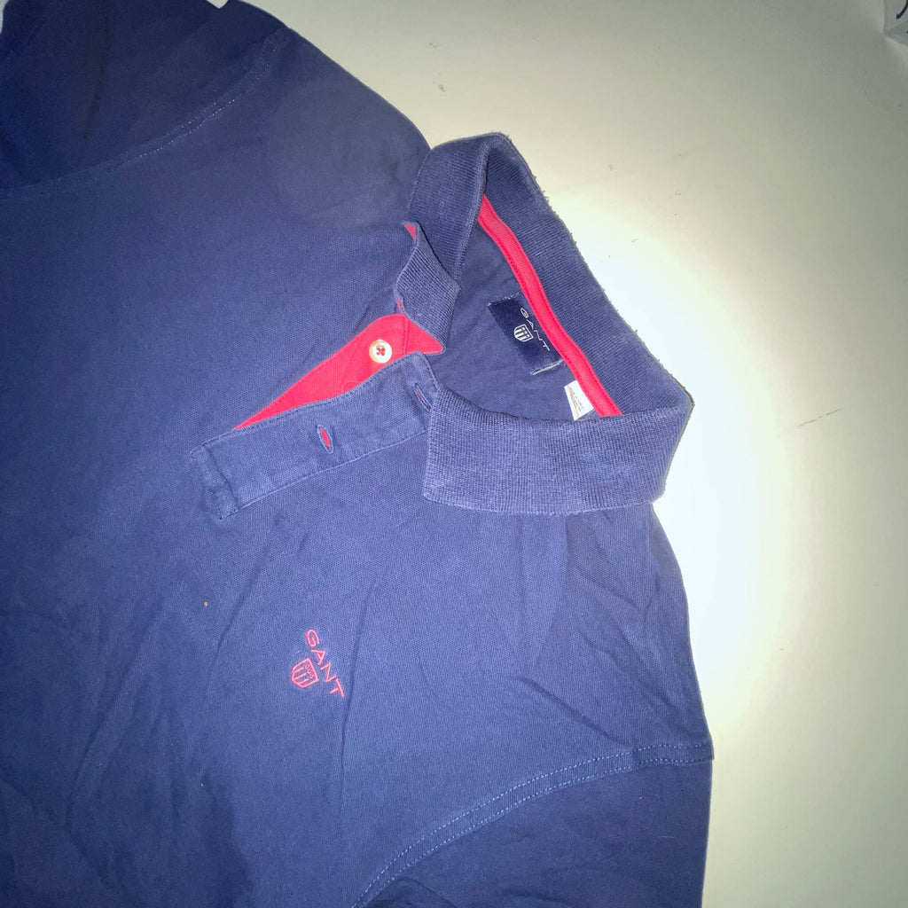 Vintage Navy Gant medium regular fit short sleeve polo shirt