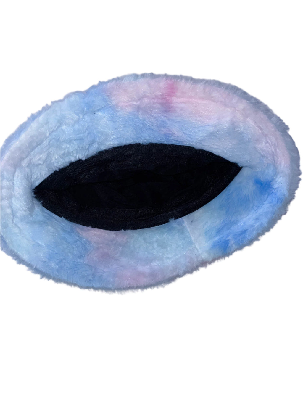 Vintage womens winter faux fur rainbow bucket hat
