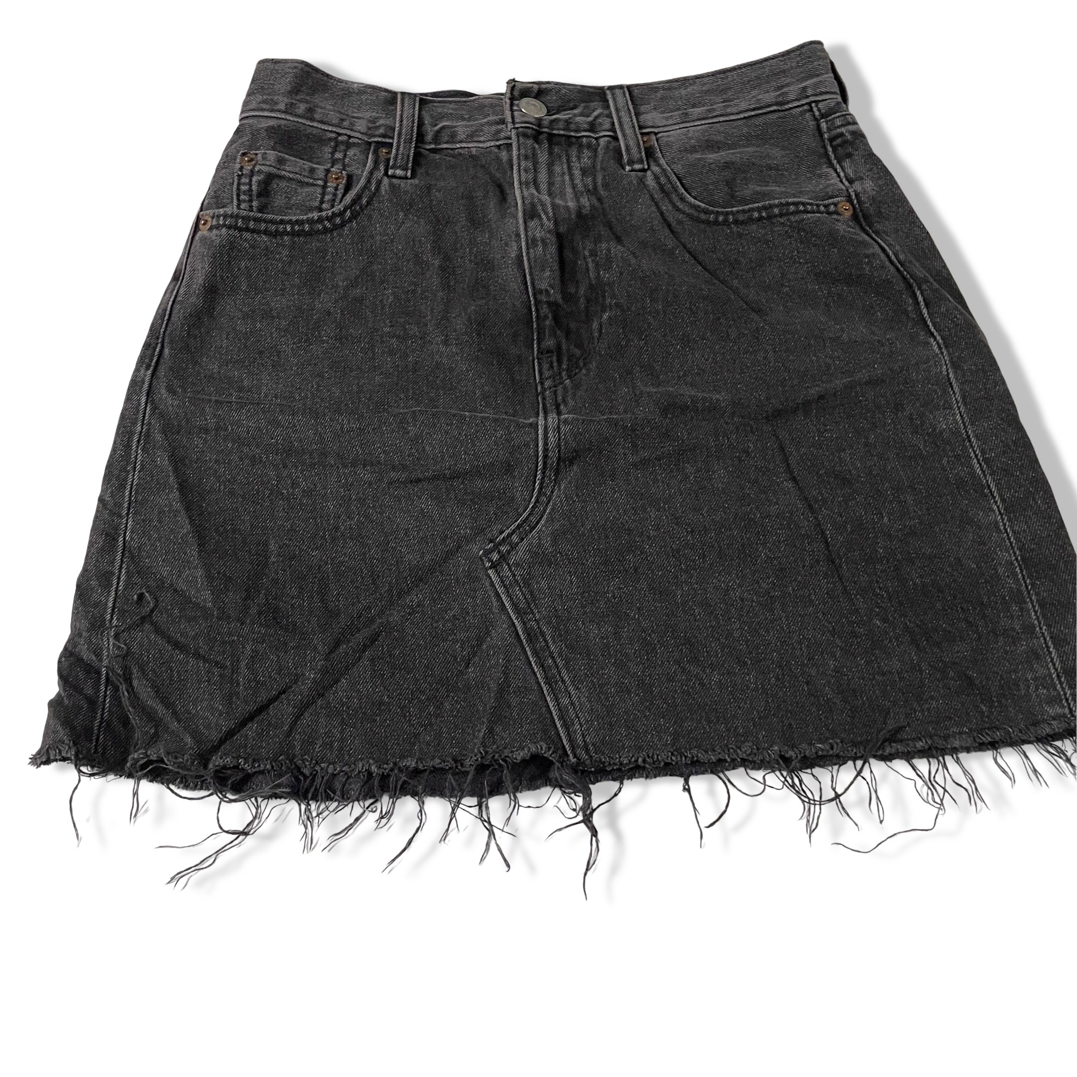 Women's Levi's grey A-line mini denim skirt size 25 | Grey | L 16 W 30 |SKU 3674