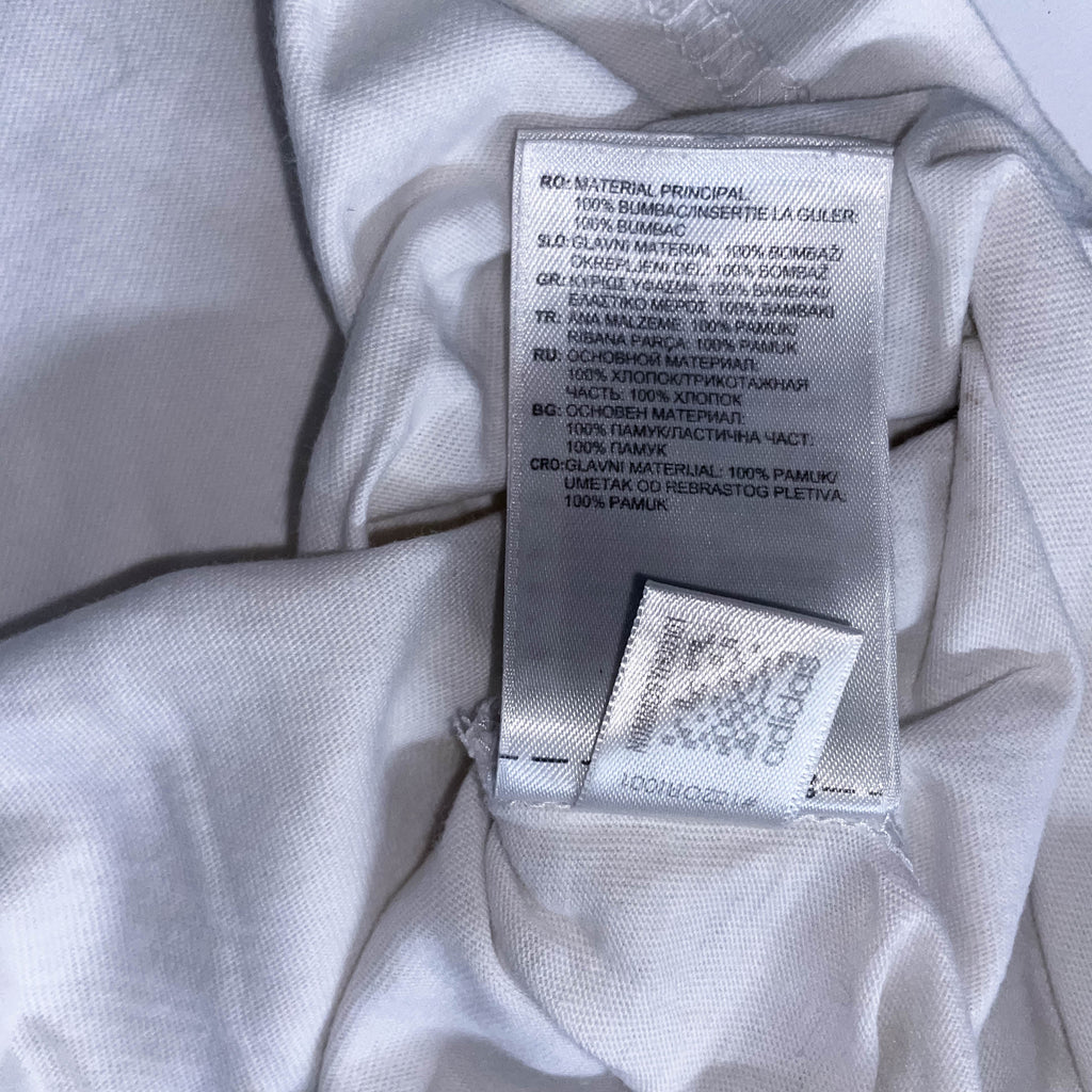 Vintage white Adidas original with stripe trefoil print medium tees