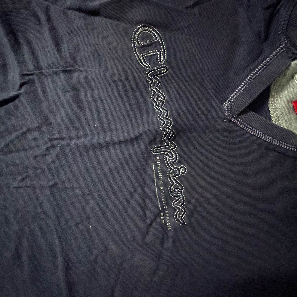 Vintage Navy Champion V-neck medium short sleeve tees