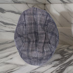 Vintage mens plaid grey cotton flat cap