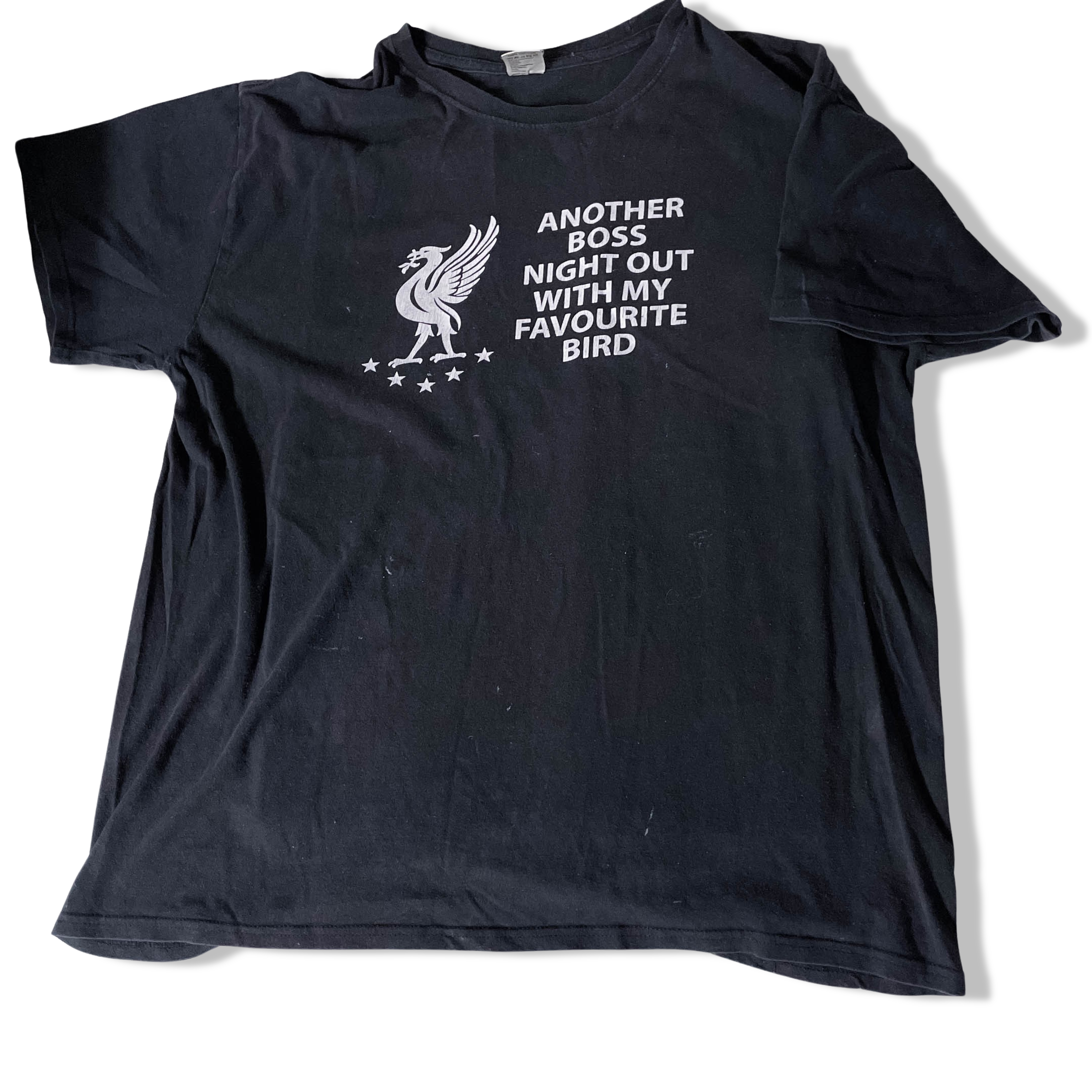 Vintage funny liverpool logo graphics classic heavy cotton black tees XL