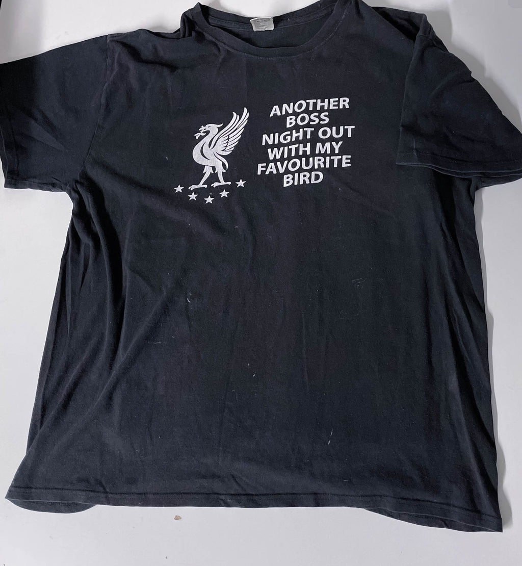 Vintage funny liverpool logo graphics classic heavy cotton black tees XL