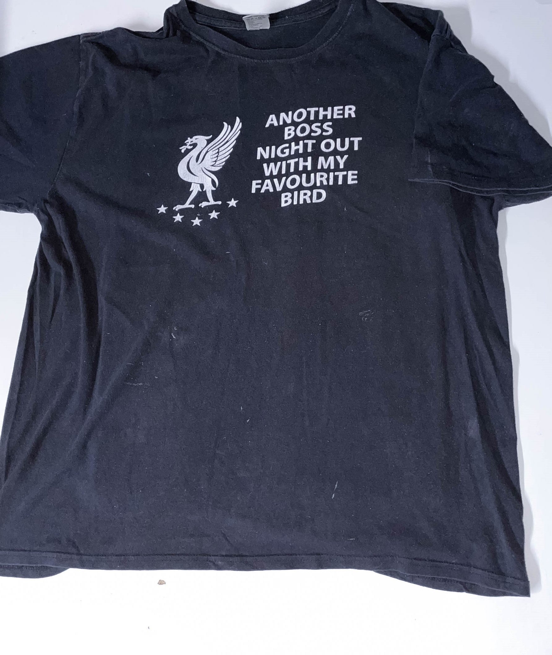 Vintage funny liverpool logo graphics classic heavy cotton black tees XL