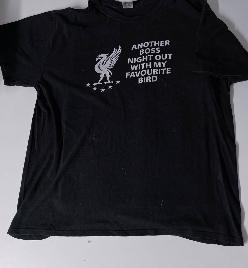 Vintage funny liverpool logo graphics classic heavy cotton black tees XL
