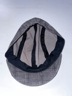 Vintage mens plaid grey cotton flat cap