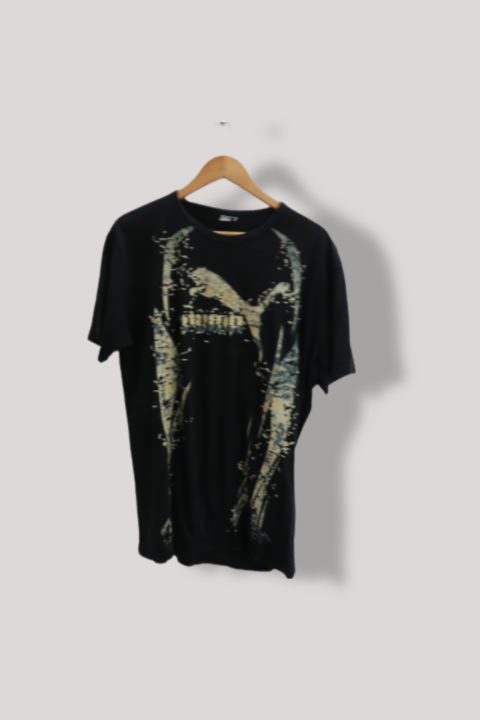 Vintage Black Printed puma mens XXL short sleeve tees
