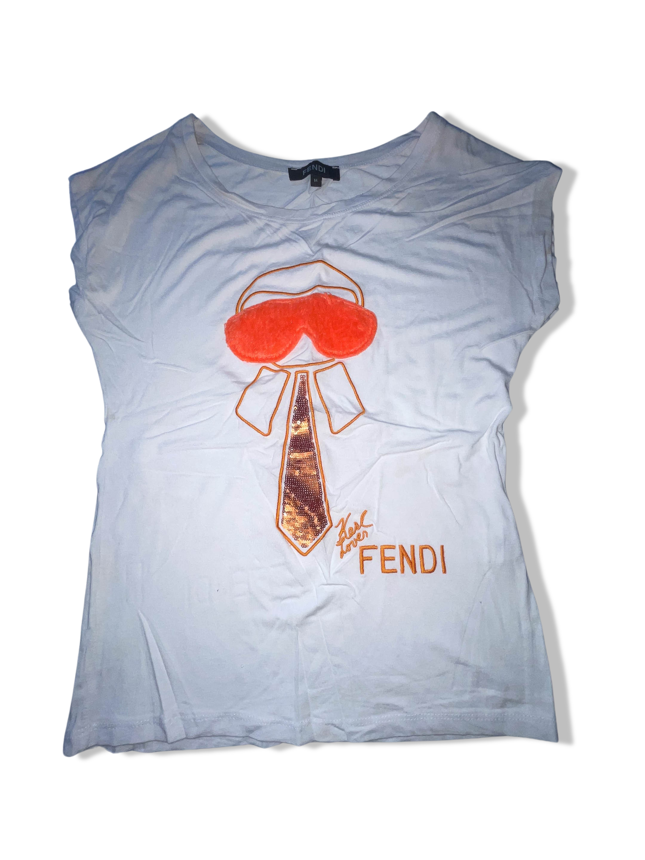 Vintage Fendi Girl white medium short sleeve tees