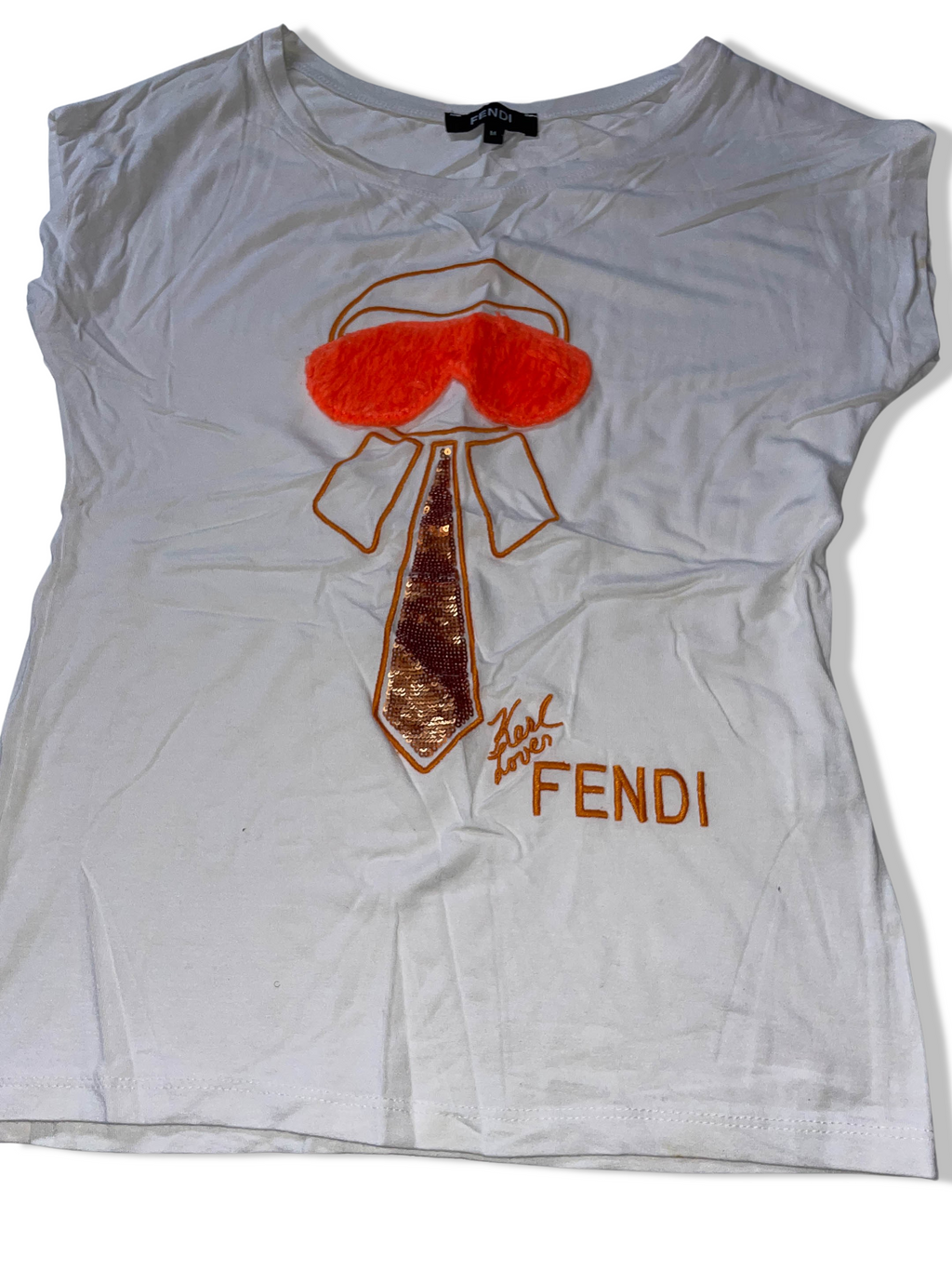 Vintage Fendi Girl white medium short sleeve tees