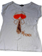 Vintage Fendi Girl white medium short sleeve tees