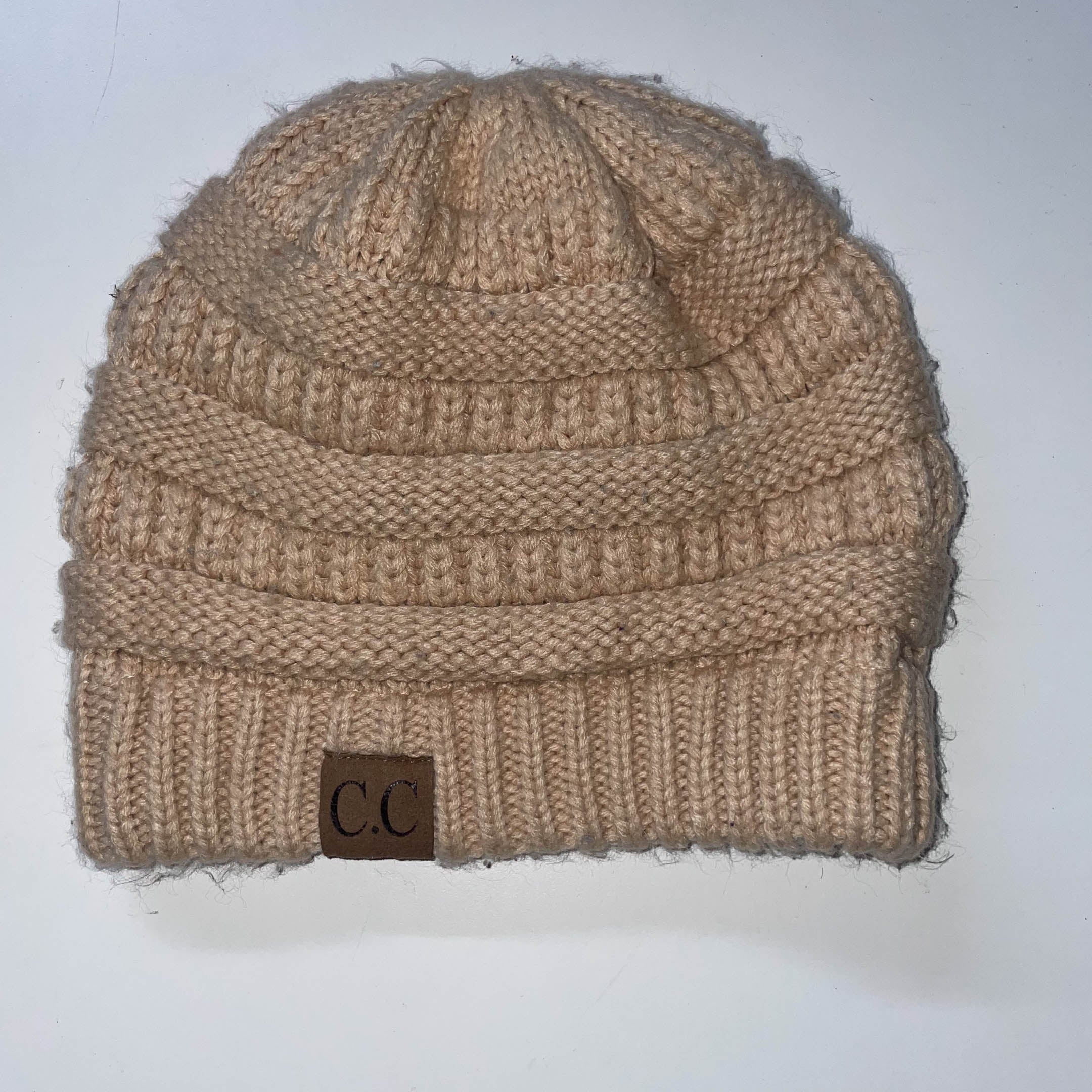 Vintage copycat CC cream knitted beanie hat