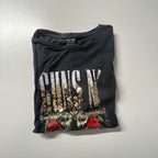 Vintage Black Guns & Roses Graphics womens tees uk 12