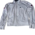 Vintage Asics Trademark medium cream full zip up high neck sweatshirt jacket