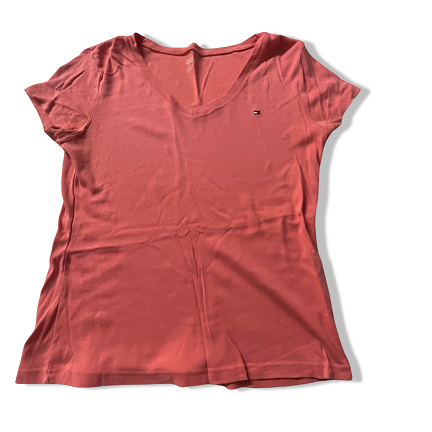 Vintage Orange womens tommy hilfiger v-neck large tees