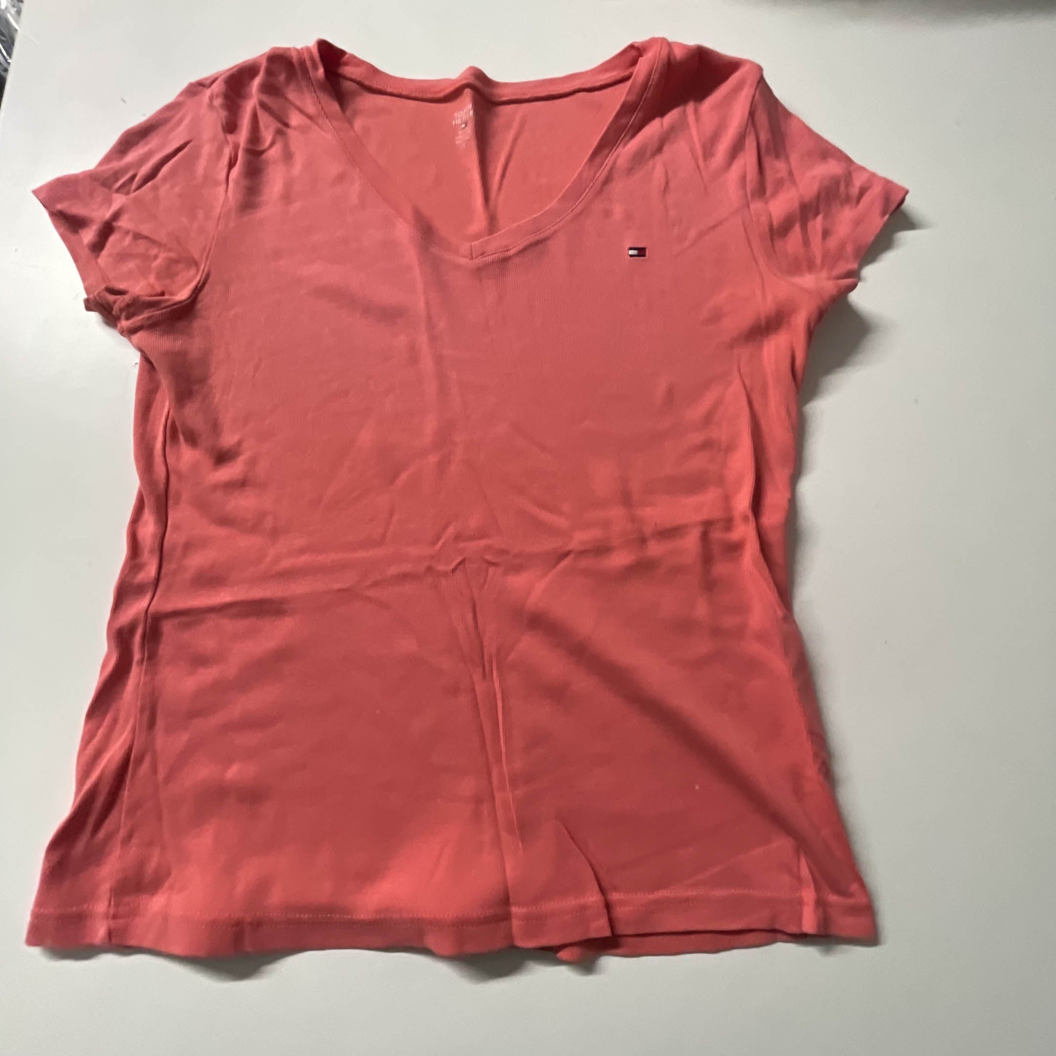 Vintage Orange womens tommy hilfiger v-neck large tees