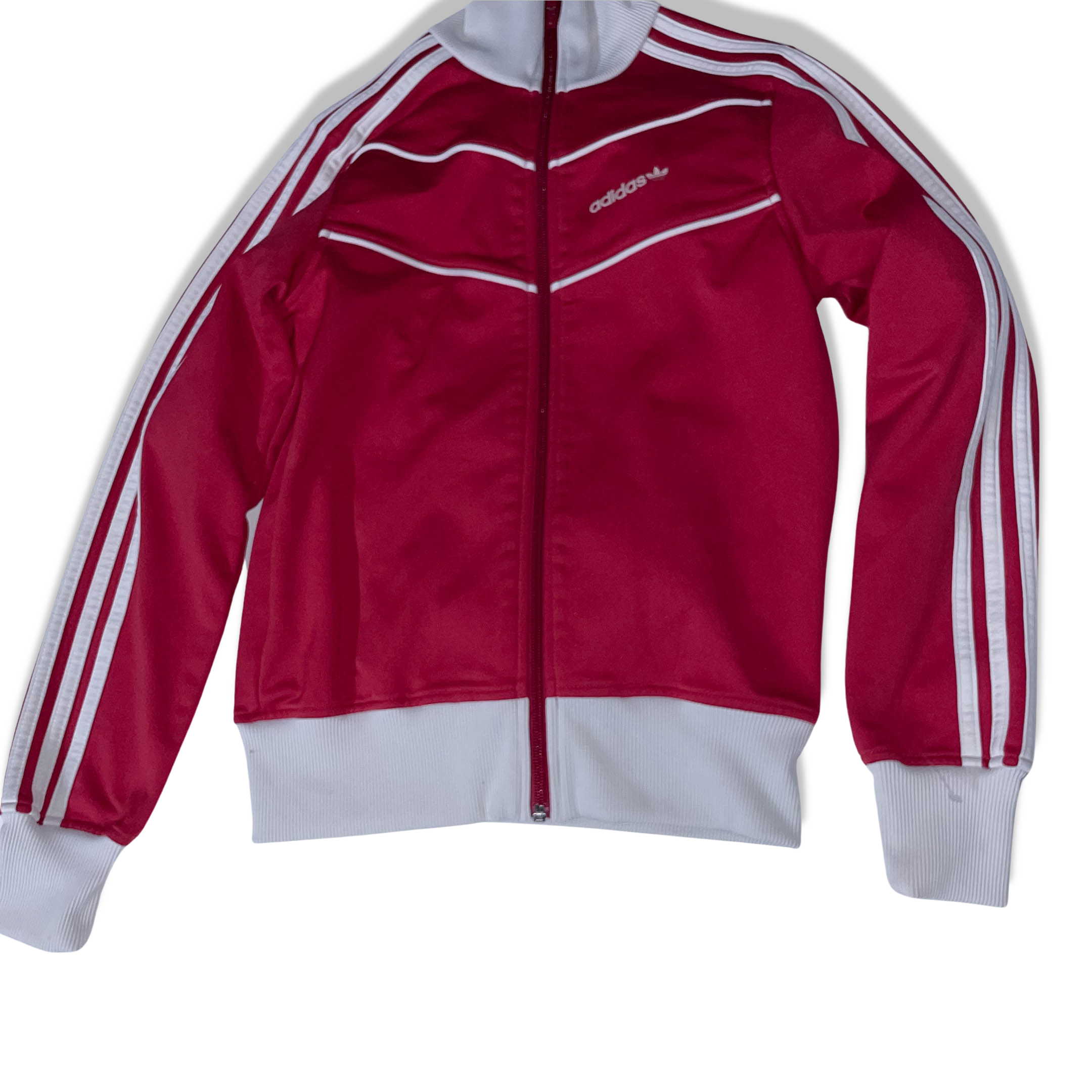 Vintage Adidas Originals vintage women zip small track top jacket red white made 2003