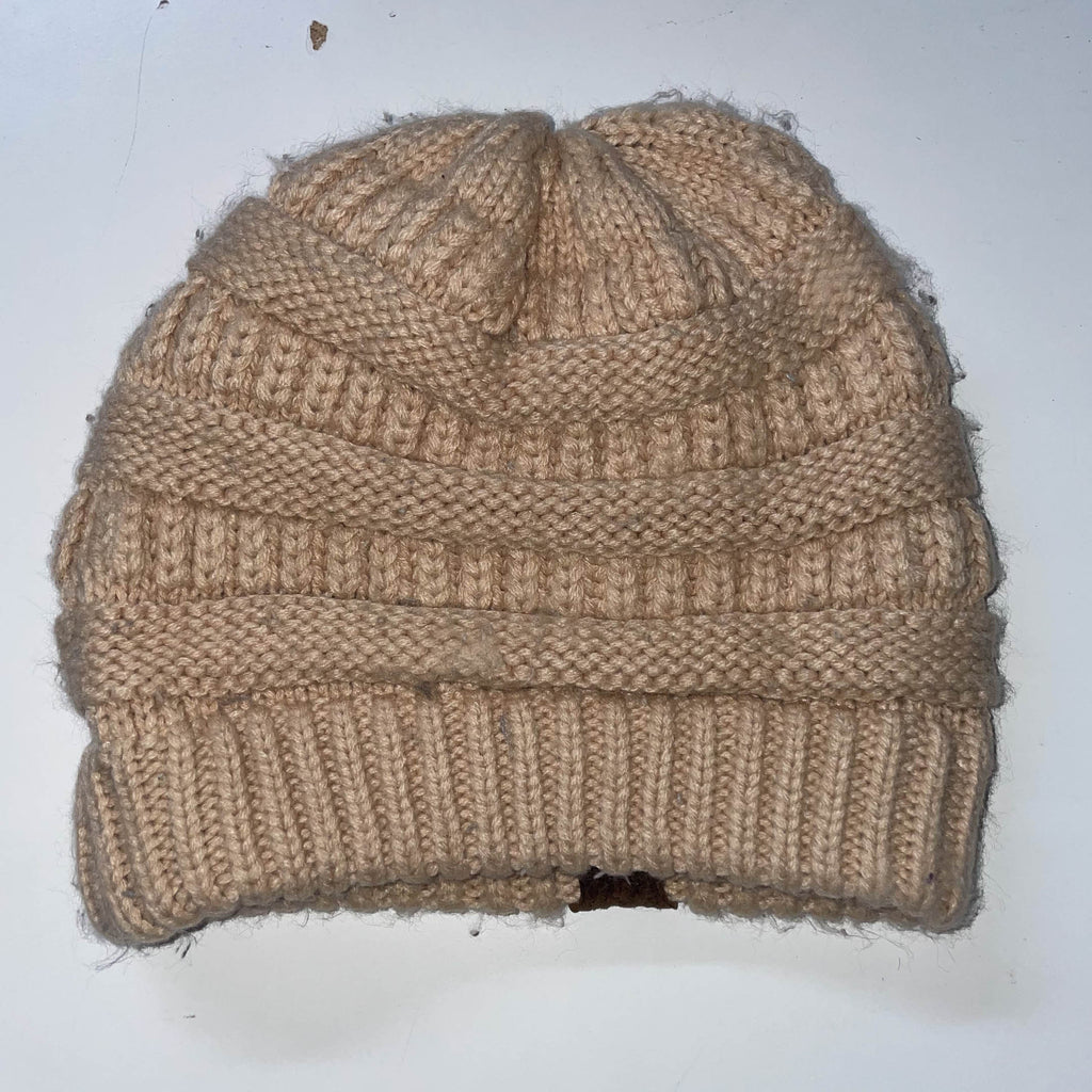 Vintage copycat CC cream knitted beanie hat