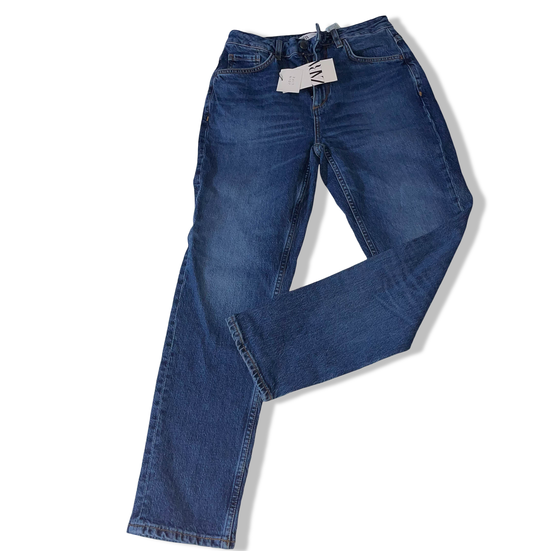 Vintage mens blue straight leg Zara jeans trouser size 36 with new