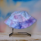 Vintage womens winter faux fur rainbow bucket hat