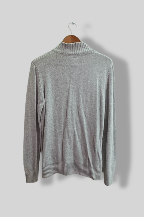 Vintage Crew clothing company grey high neck full zip mens medium sweater