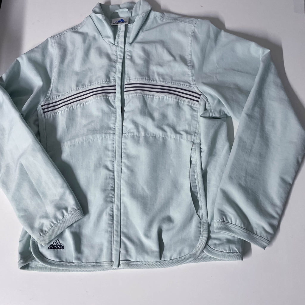 Vintage womens Adidas windbreaker mint green large track top