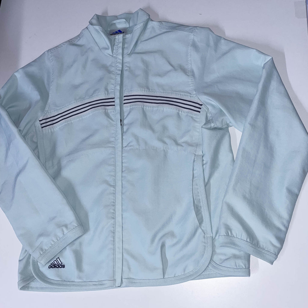 Vintage womens Adidas windbreaker mint green large track top