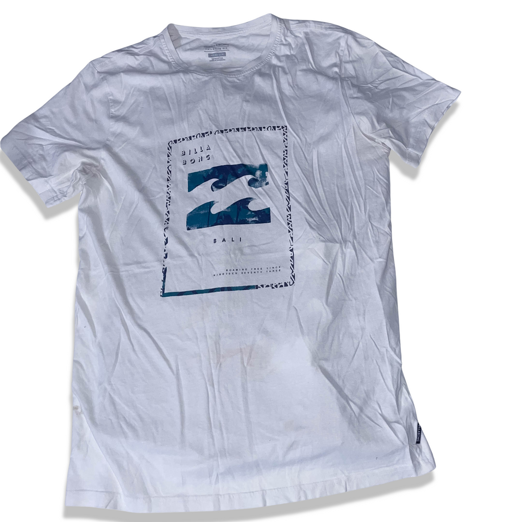 VINTAGE BILLABONG Men's Medium t-shirt Surf Skateboard Snowboard 100% Cotton White