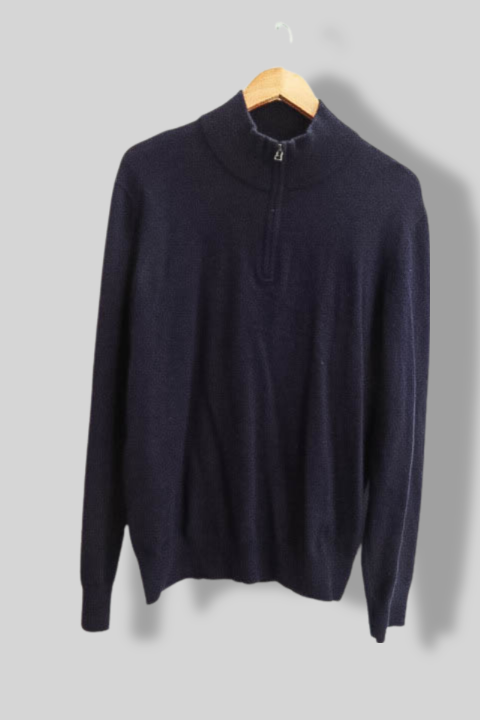 Vintage Boden Blue 1/4 high neck mens large sweater