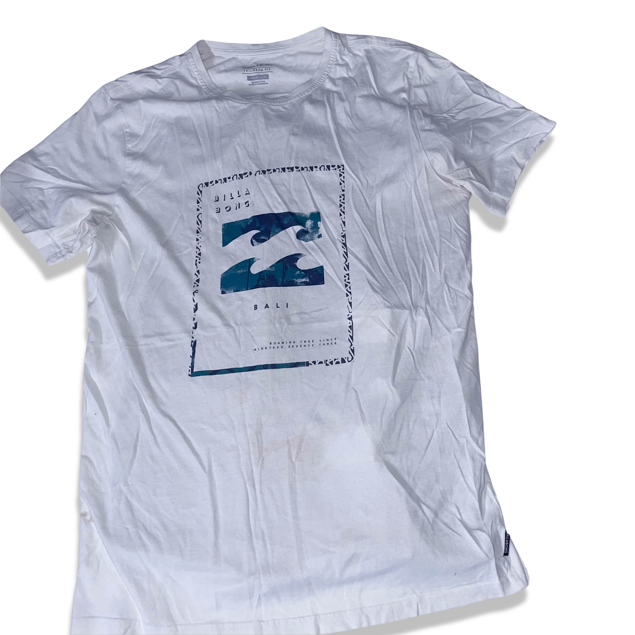 VINTAGE BILLABONG Men's Medium t-shirt Surf Skateboard Snowboard 100% Cotton White