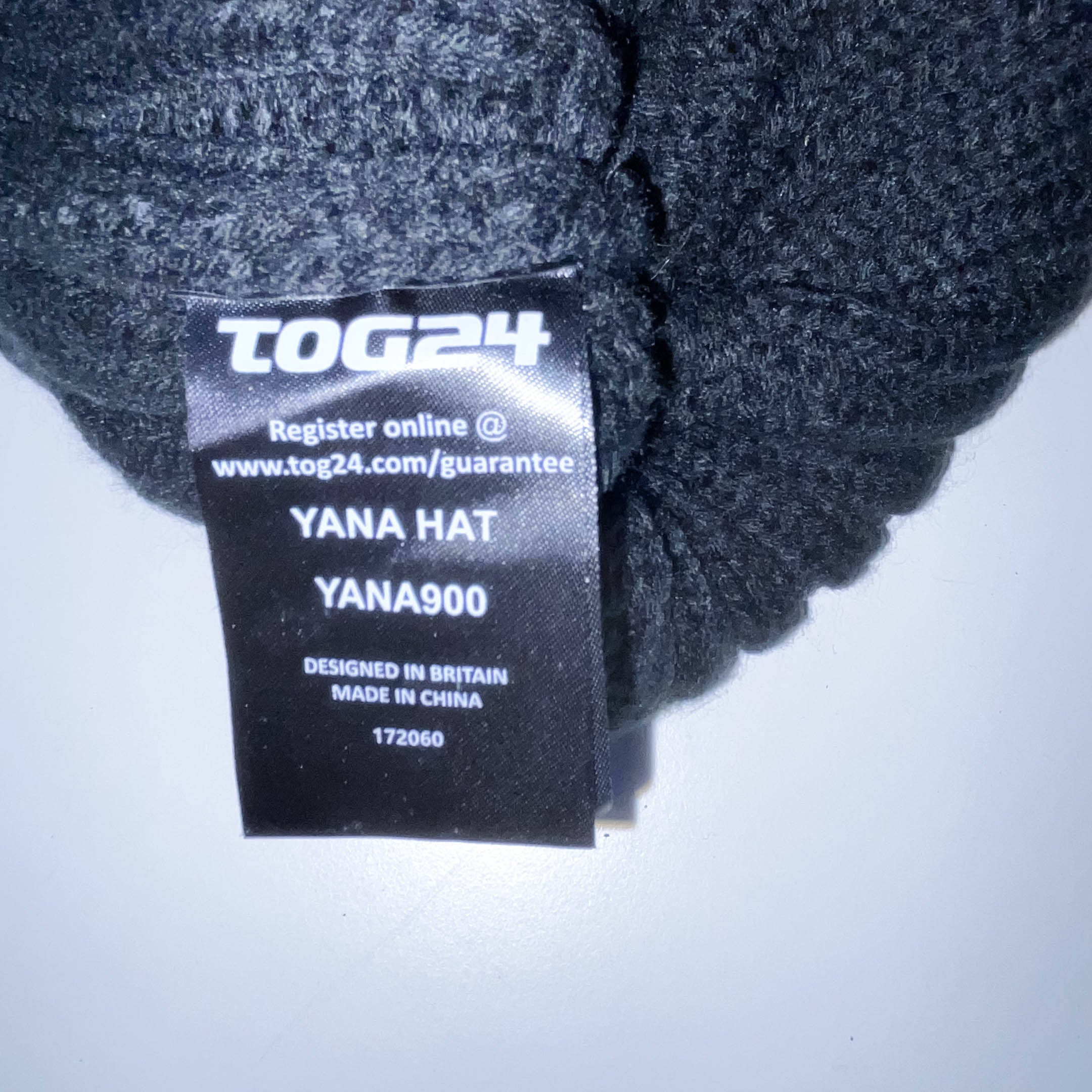Tog24 winter fur knitted black detachable fur top beanie hat