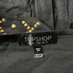 Vintage Topshop women's Bustier studded black crop top Uk 12| SKU 3716