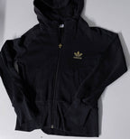 Vintage black Adidas trefoil full zip up small hoodie