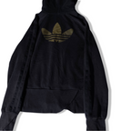 Vintage black Adidas trefoil full zip up small hoodie