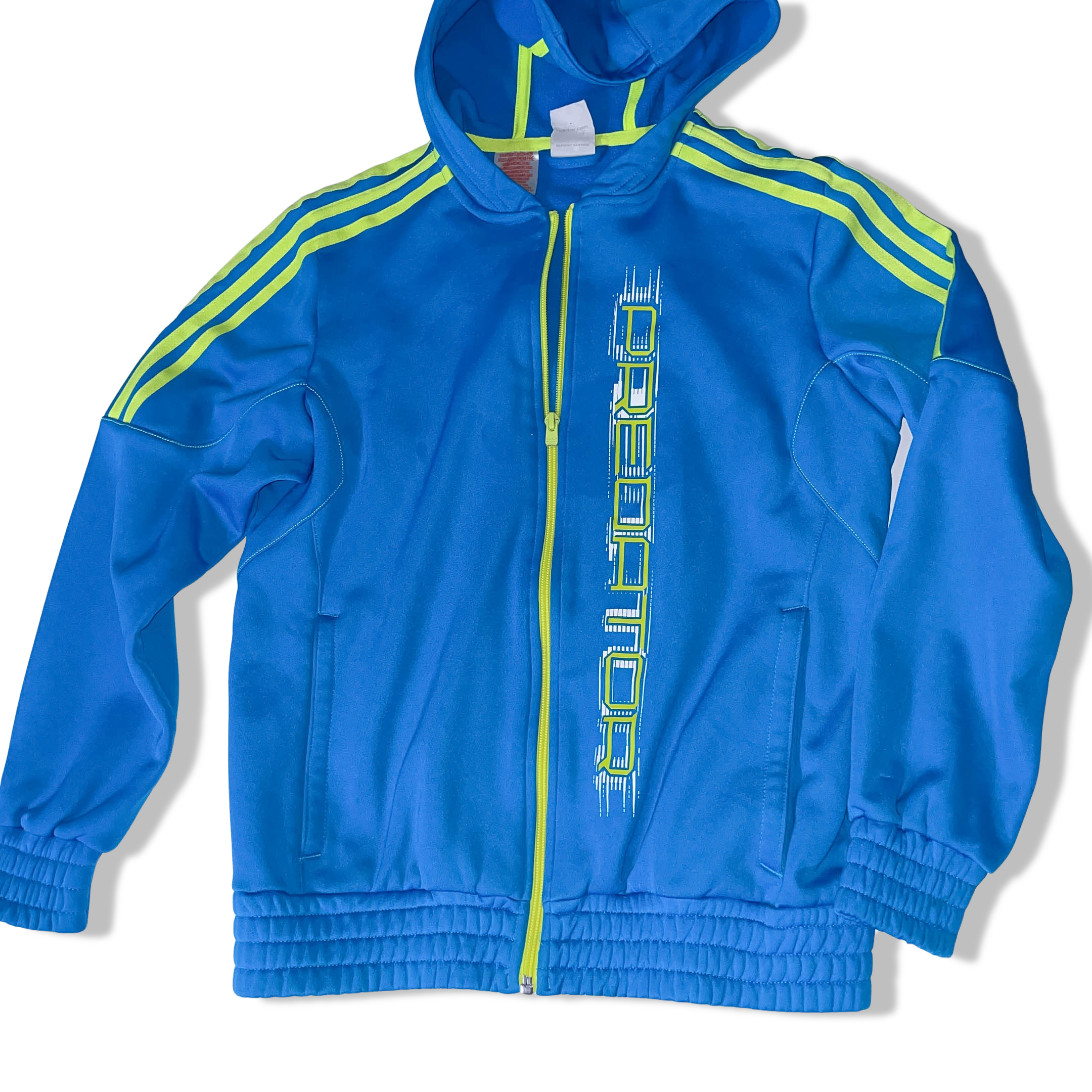 Vintage Blue Adidas predator fleece lining medium full zip up track top hoodie