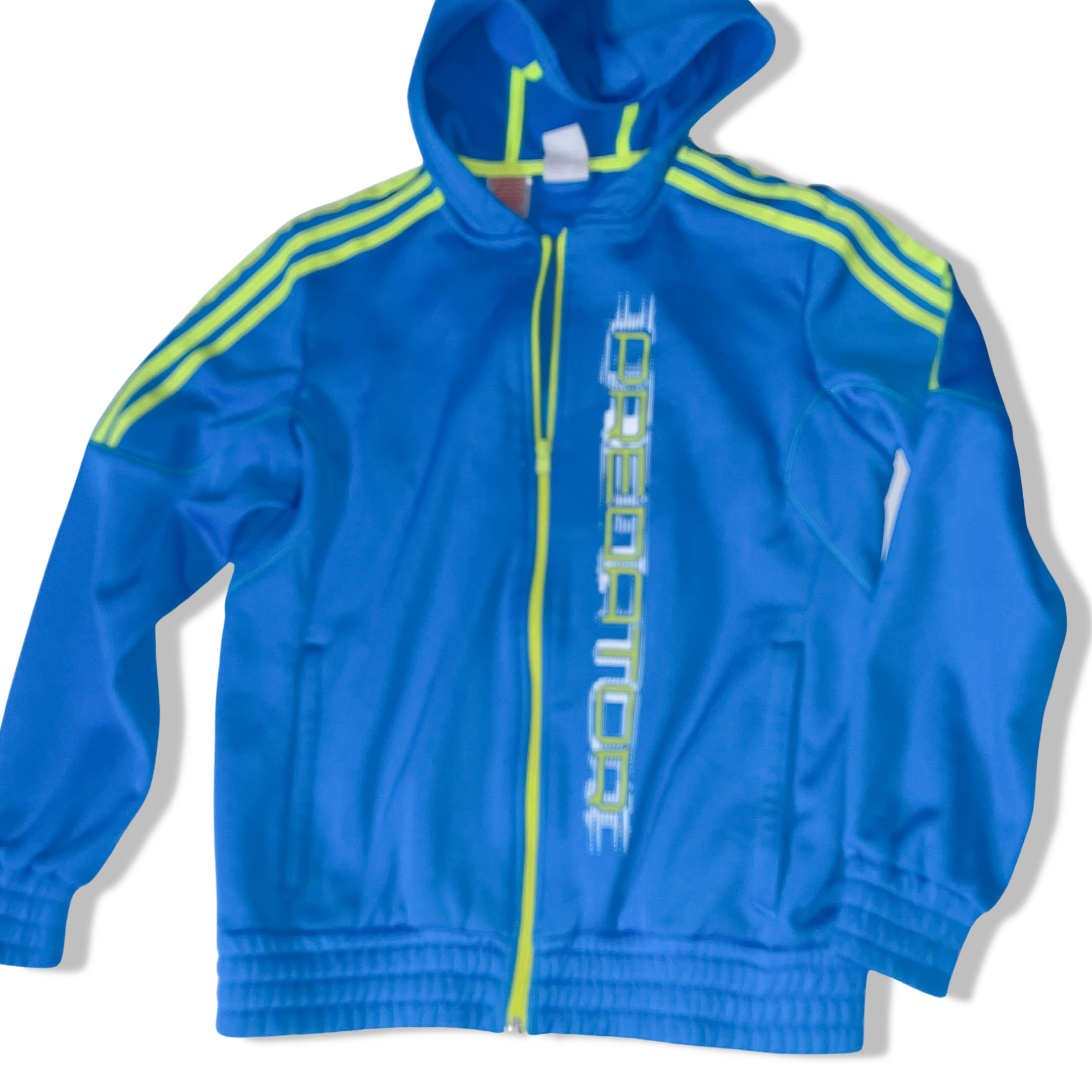 Vintage Blue Adidas predator fleece lining medium full zip up track top hoodie
