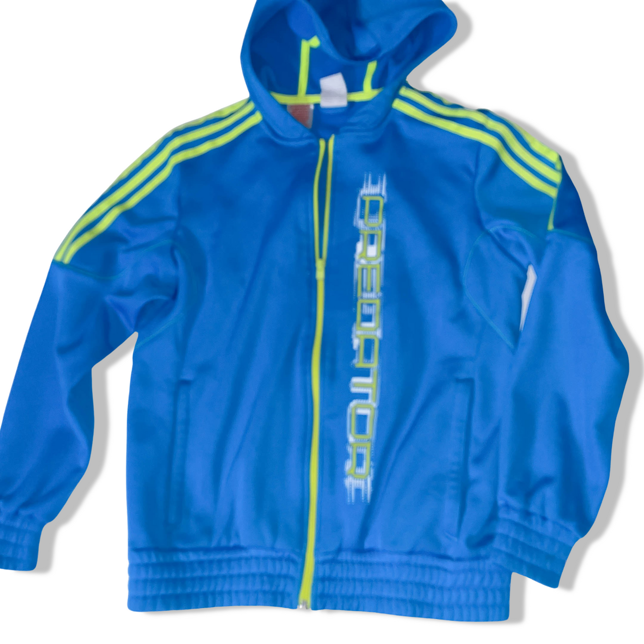 Vintage Blue Adidas predator fleece lining medium full zip up track top hoodie weighnpayclothingstore