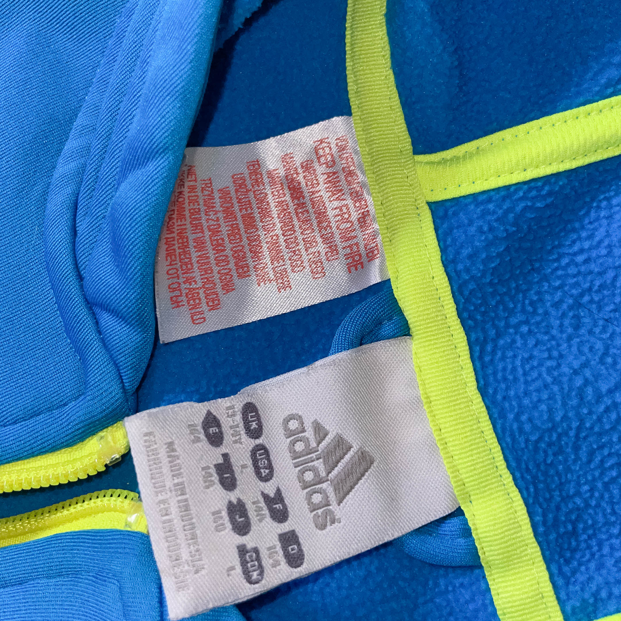 Vintage Blue Adidas predator fleece lining medium full zip up track top hoodie